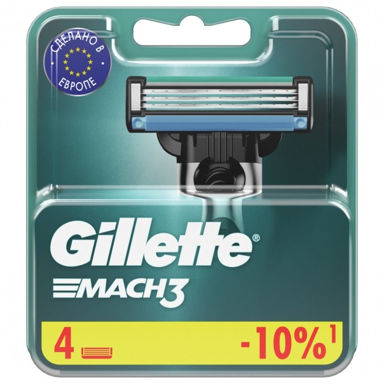 Сменные кассеты для бритья 4 шт GILLETTE Жиллет Mach3 для мужчин 602833 (1) (94829)