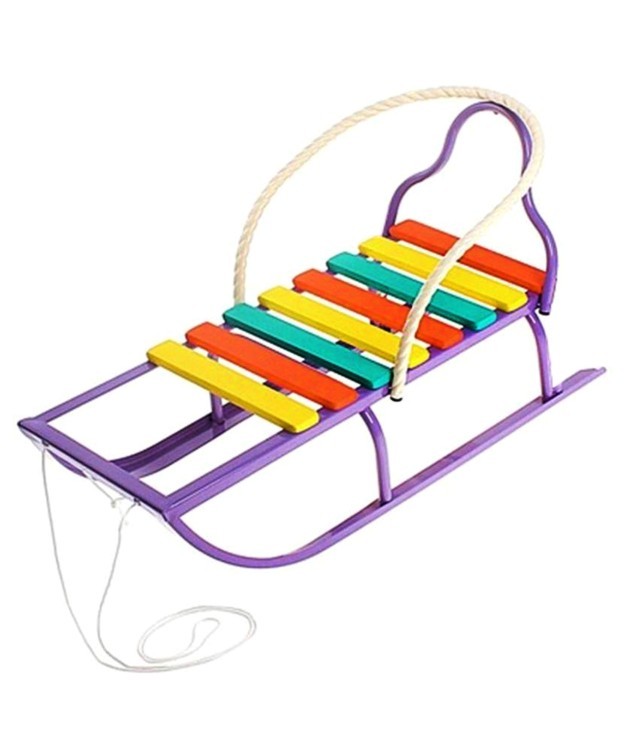 Санки Вятские, со спинкой и буксировочной веревкой (фиолетовый) (80400)