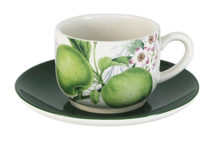 Чашка с блюдцем Зеленые яблоки INFINITY ( INFEX-C005-GA-AL )