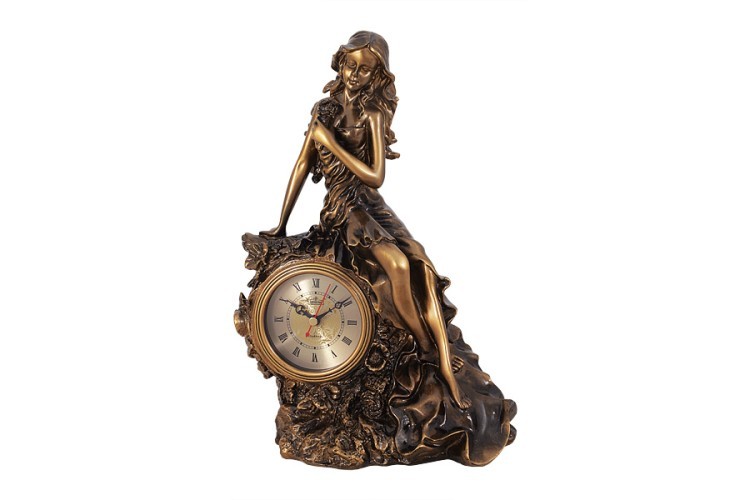 Часы настольные Девушка с букетом Lisheng ( LI-936BK-AL )