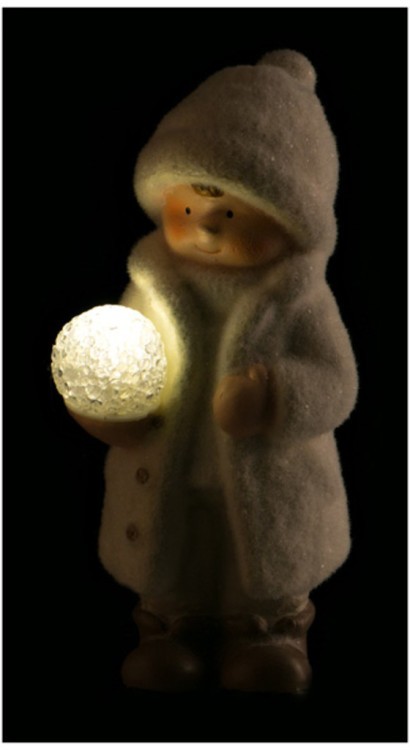 Фигурка с led-подсветкой 10*9,5*23 см серия "детишки в снегу" Lefard (248-024)