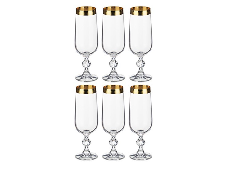 Набор бокалов для шампанского из 6 шт. "claudie / sterna" 180 мл. высота=17 см. CRYSTALITE (669-159)