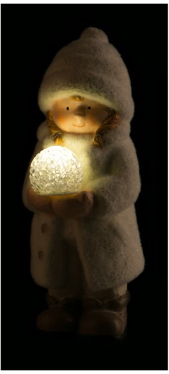 Фигурка с led-подсветкой 10*9,5*23 см серия "детишки в снегу" Lefard (248-025)