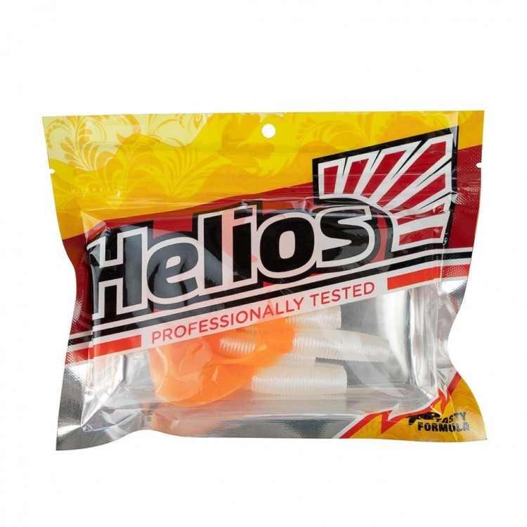 Твистер Helios Credo Double Tail 2,95"/7,5 см, цвет Pearl & Orange 7 шт HS-12-019 (78070)