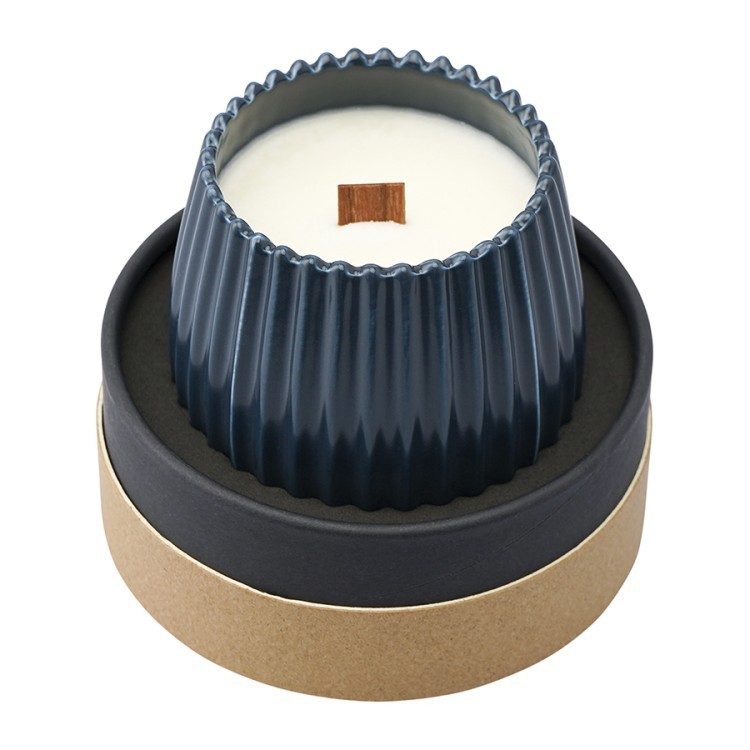 Свеча ароматическая с деревянным фитилём secret santa из коллекции edge, синий, 60 ч (75700)