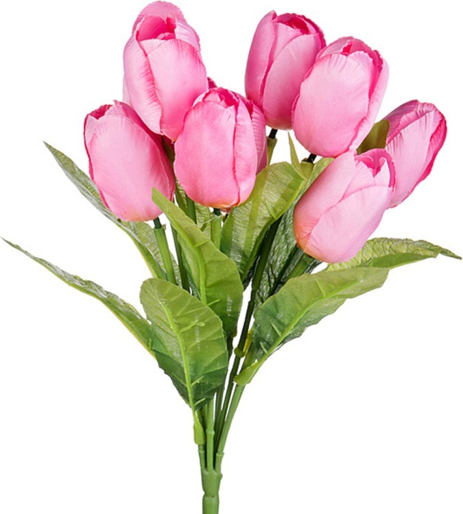 Цветок искусственный "тюльпаны" высота=44 см.100% полиэстр (мал=150шт./кор=600шт.) Huajing Plastic (23-366)