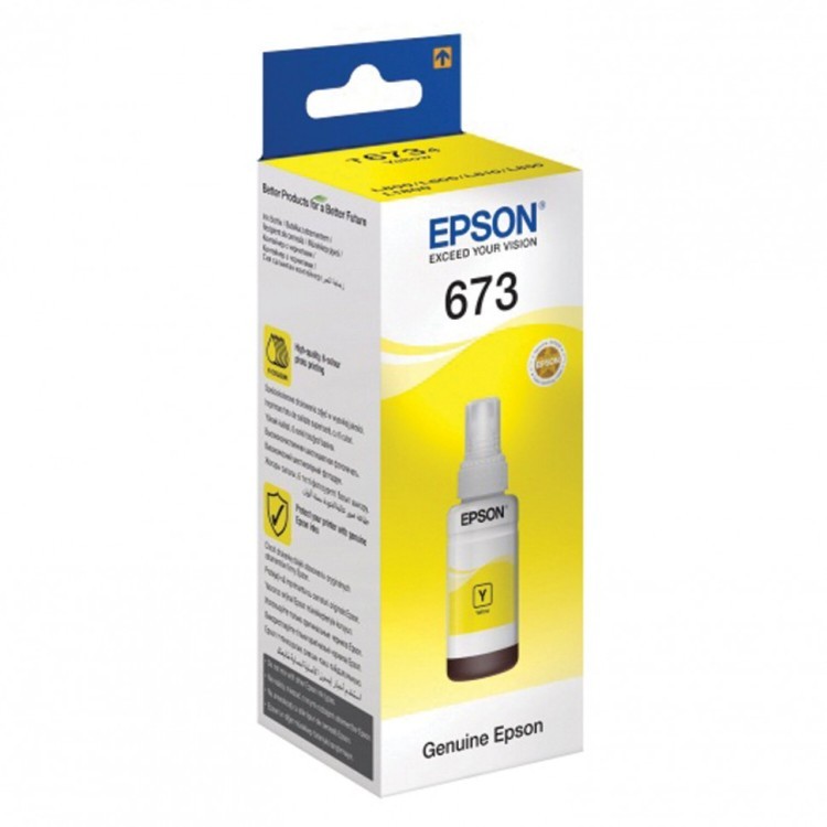 Чернила EPSON 673 T6734 для СНПЧ Epson L800/L805/L810/L850/L1800 желтые 361044 (1) (93427)