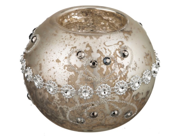 Подсвечник цвет: серебро антик диаметр=8 см. высота=7 см. Dalian Hantai (862-052) 