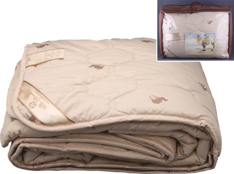 Одеяло 170*205 см.верблюжья шерсть, верх-тик х/б в ассортименте 2 вида (558-012) 