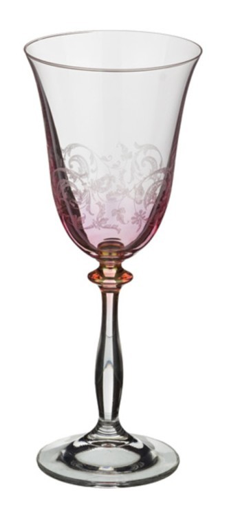 Набор бокалов для вина "анжела микс" из 6 шт. 250 мл..высота=21 см. Crystalex Cz (674-491) 