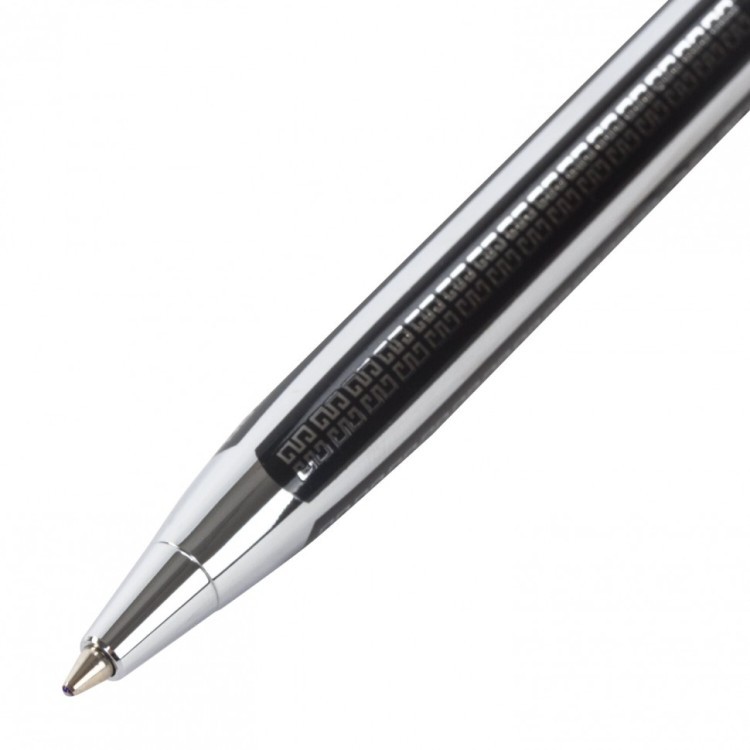 Ручка подарочная шариковая Galant Olympic Chrome корпус хром с черным синяя 140614 (1) (90781)