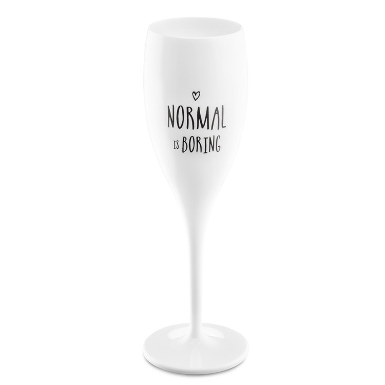 Бокал для шампанского с надписью normal is boring, белый (60278)
