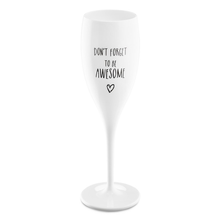 Бокал для шампанского с надписью dont forget to be awe, белый (60274)