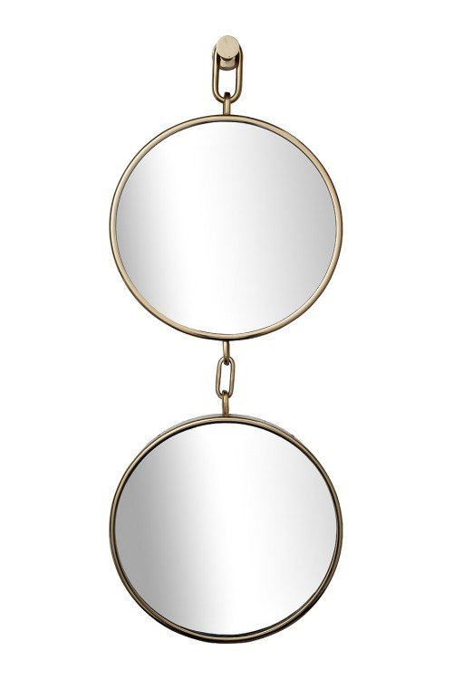 Зеркало на подвесе двойное рама металл. цвет золото d35см (TT-00011216)