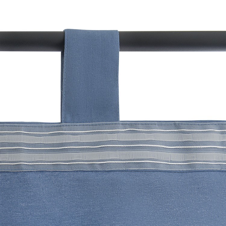 Штора из хлопка с помпонами серо-синего цвета из коллекции essential, 150х290 см (76954)