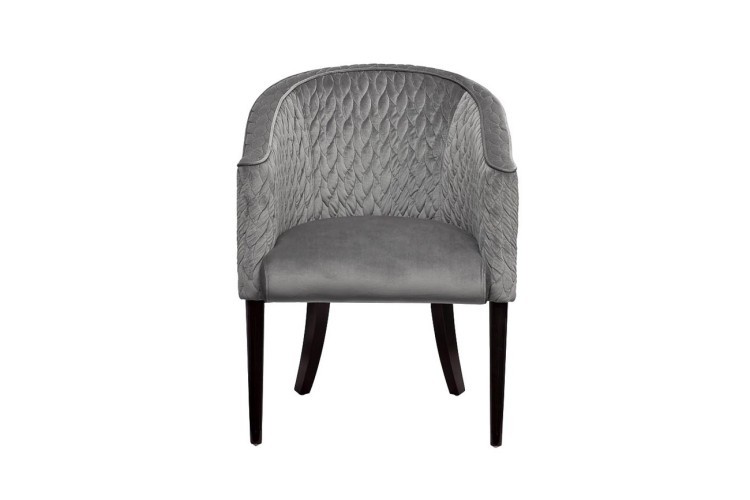 Кресло стеганое велюр серый 60*68*84см (TT-00000629)