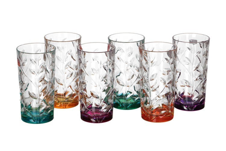 Набор стаканов из 6 шт."лаурус" 360 мл.высота=14,5 см. Rcr Cristalleria (305-561) 