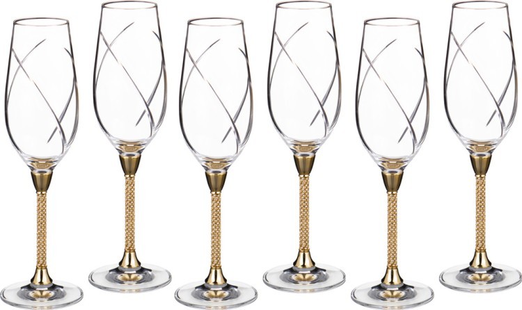 Набор бокалов для шампанского из 6 шт. 250 мл.высота=25 см. CLARET (661-025)