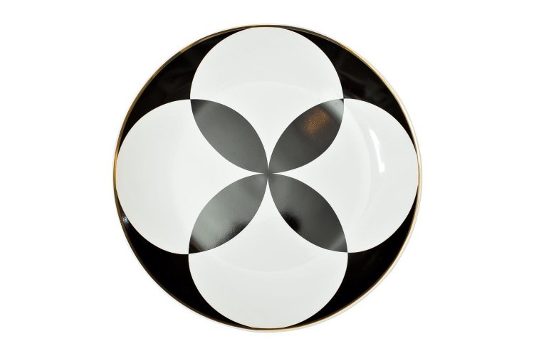 Тарелка десертная 20см, черно-белая (4) (TT-00000316)