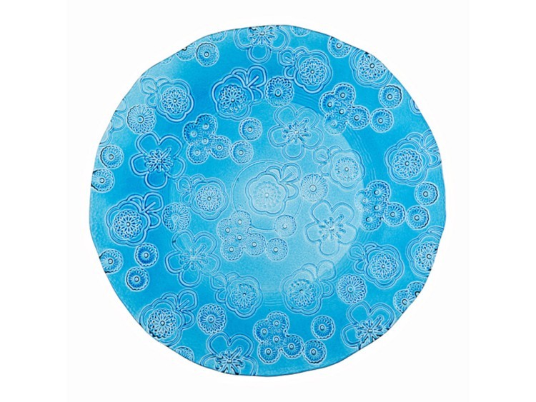 Тарелка "флора" диаметр=28 см.голубая без упаковки Vidrios San (600-628) 