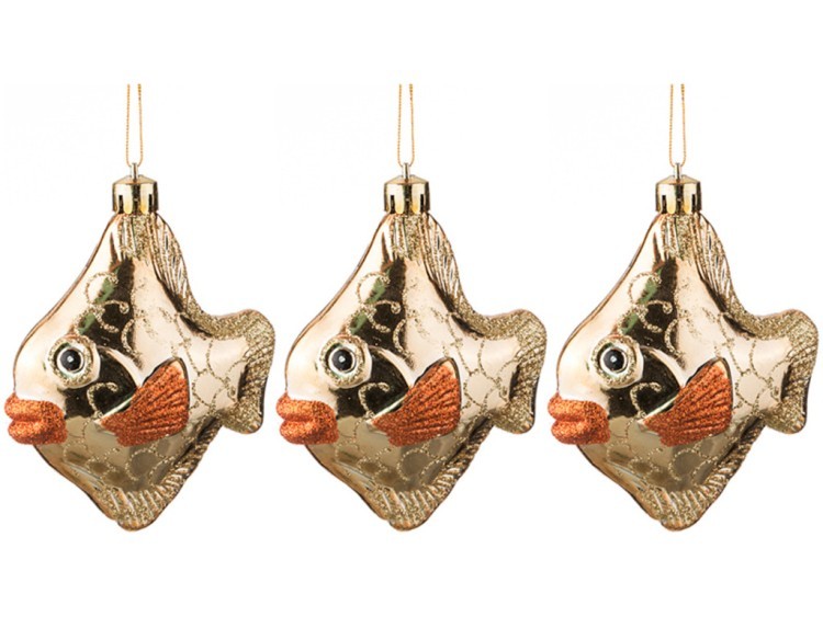 Декоративное изделие:набор золотых рыбок из 3 шт.  высота=9 см Lefard (858-050)