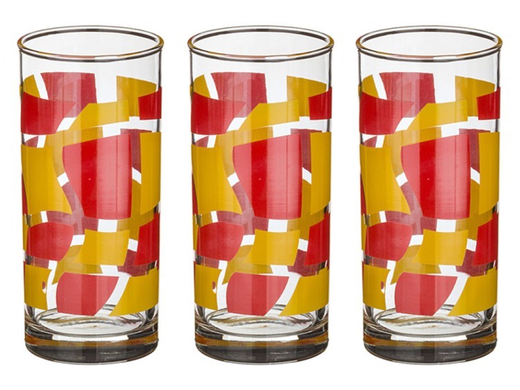 Набор стаканов из 3 шт."дуэт красно-желтый" 290 мл. (381-731) 