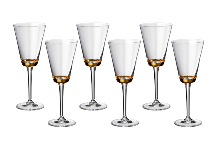 Набор бокалов для вина из 6 шт."джайв m8384" 240 мл. высота=21 см. Bohemia Crystal (674-160)