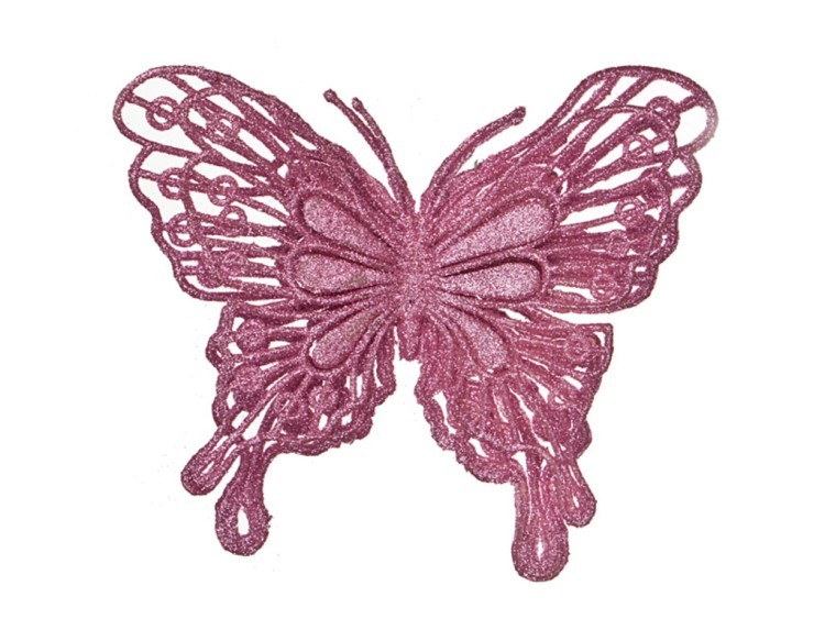 Изделие декоративное "бабочка" на клипсе. длина=12см. розовый Lefard (241-2459)