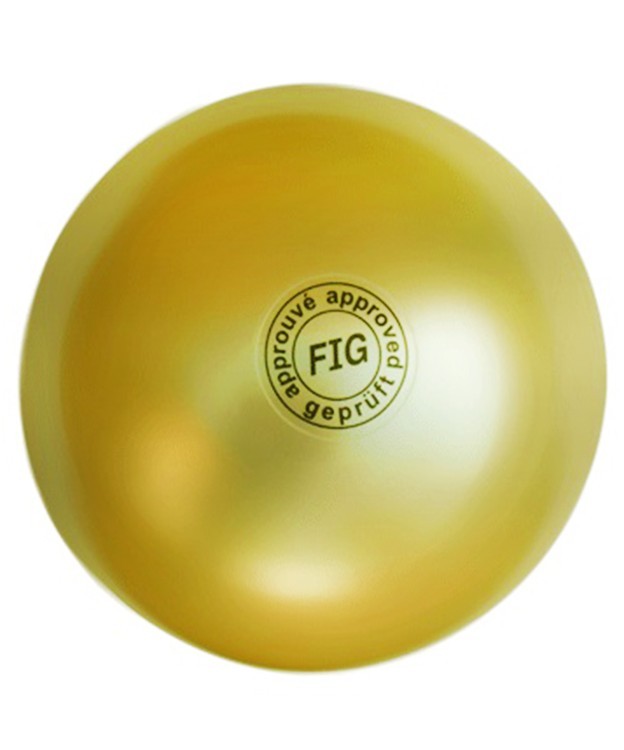 Мяч для художественной гимнастики АВ2801, 19 см, 400 г, золотой (7667)