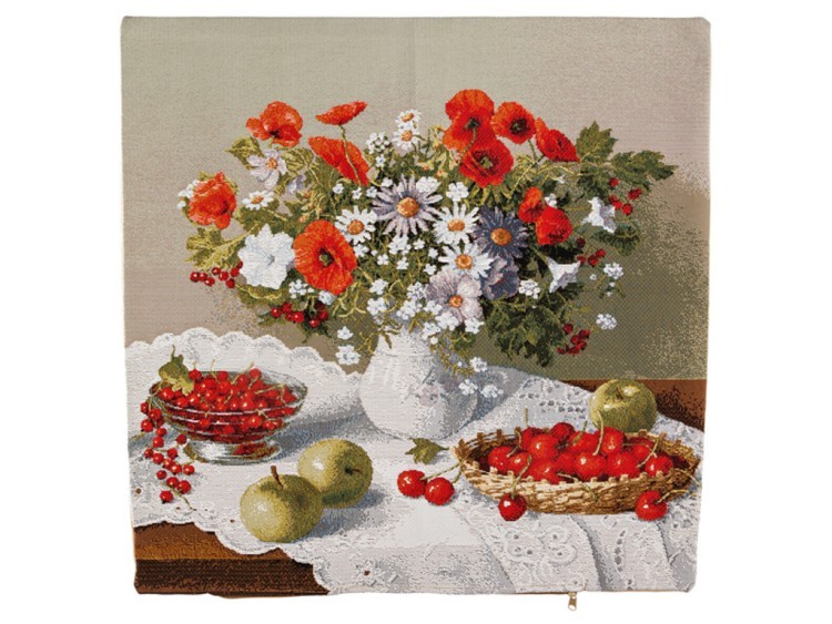 Наволочка "цветы и ягоды" 45*45 см. (550-235) 