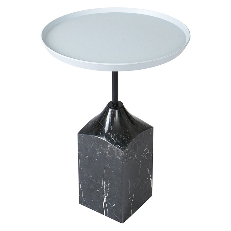 Столик кофейный sustainable collection, D37,7 см, серый/черно-белый (76070)