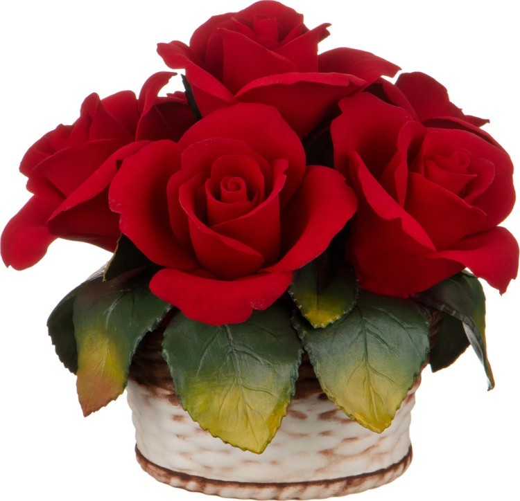 Изделие декоративное "корзинка с розами" диаметр=16 см.высота=15 см. NAPOLEON (303-112)