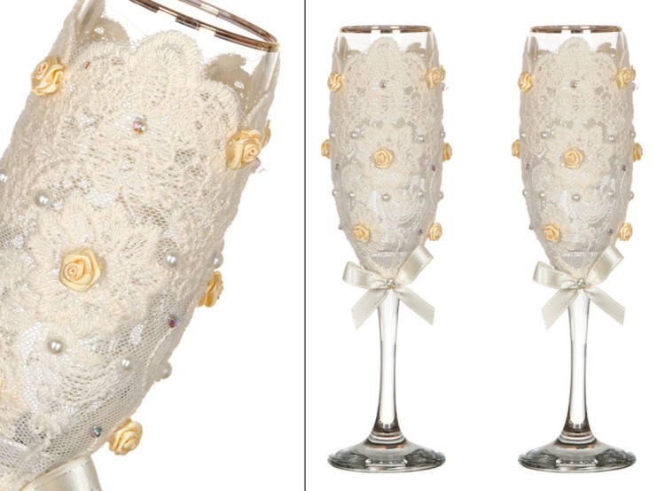 Набор бокалов из 2шт д/шампанского с зол. каймой (802-510229) 