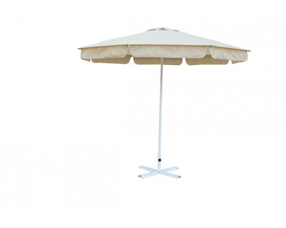 Зонт уличный Митек D2,5 м  круглый с воланом, алюминий, с подставкой (54000)