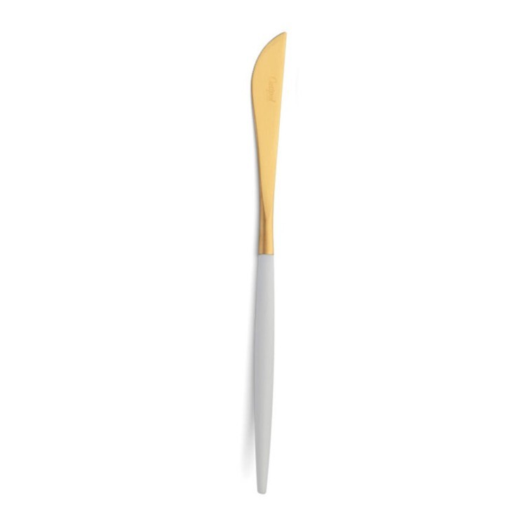 Нож столовый GO.03WGB, нержавеющая сталь 18/10, композитный материал, matte gold\white, CUTIPOL