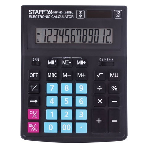 Калькулятор настольный Staff Plus STF-333-BKBU 12 разрядов 250461 (1) (86053) Калькулятор настольный Staff Plus STF-333-BKBU 12 разрядов 250461 (1) (86053)