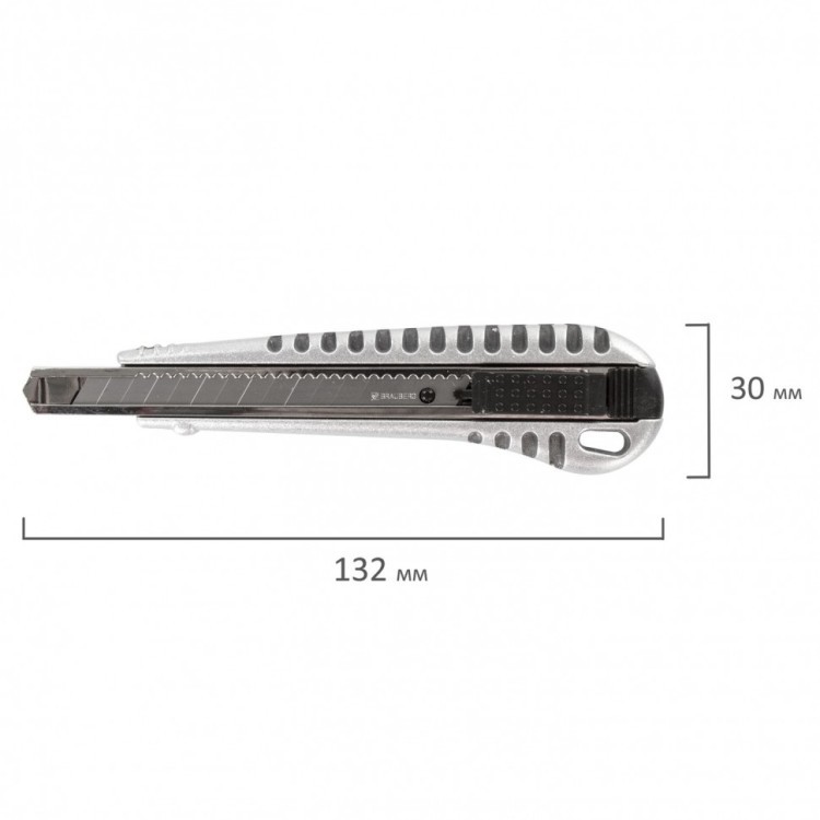 Нож канцелярский 9 мм Brauberg Metallic 236971 (4) (76428) Нож канцелярский 9 мм Brauberg Metallic 236971 (4) (76428)