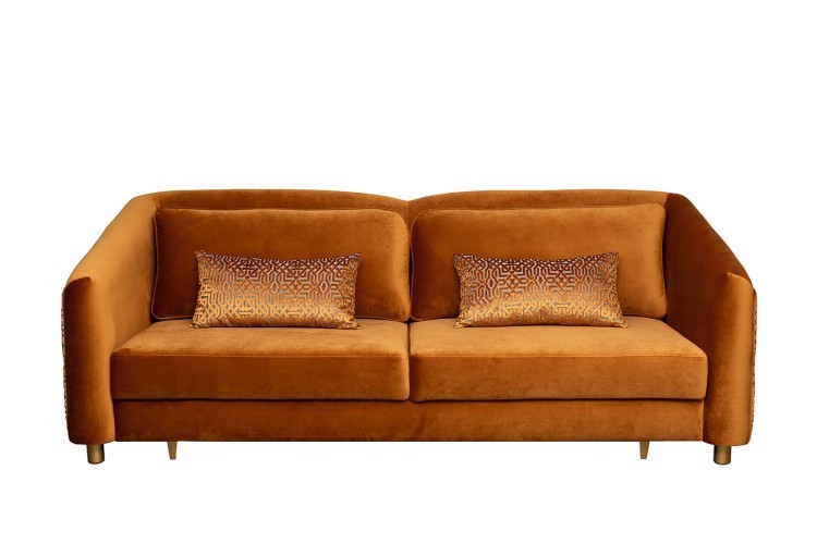 Диван Trevi 230М(К) трехм раскл с кантом оранж Pad31+Lattice ORANG 232*103*88см (TT-00016501)