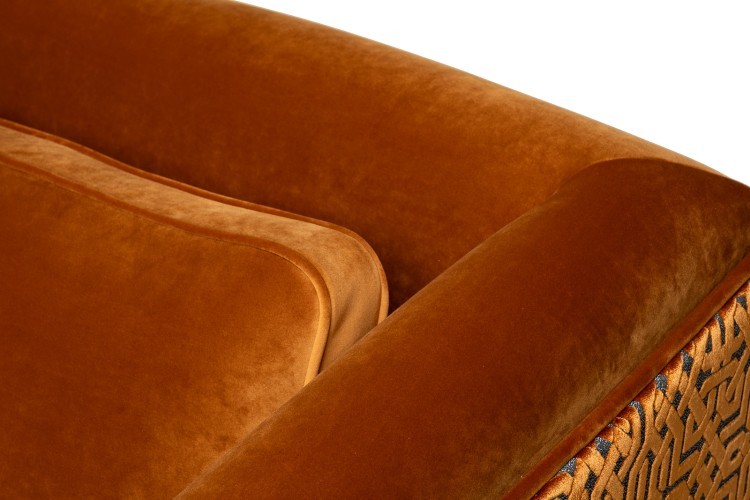 Диван Trevi 230М(К) трехм раскл с кантом оранж Pad31+Lattice ORANG 232*103*88см (TT-00016501)