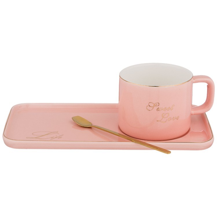 Чайный набор "break time" на 1пер. 3пр. 200мл, розовый Lefard (90-1007)