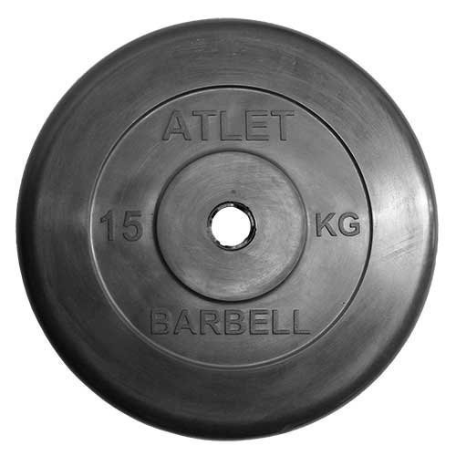 Блин для штанги обрезиненный MB Atlet d-31 15 кг (56462)