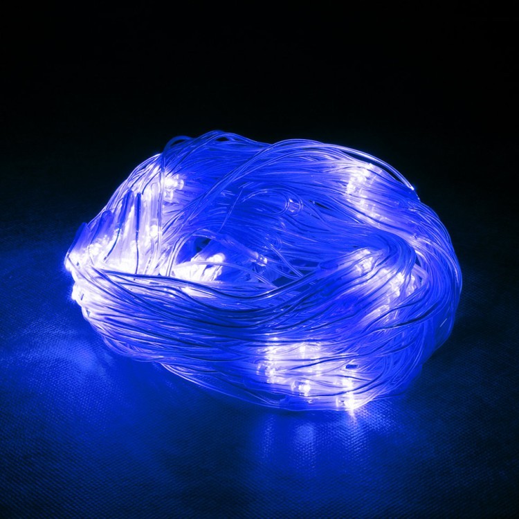 Уличная светодиодная гирлянда (синий свет) Vegas Сеть 144 LED, 1,2х1,5 м, 24V 55032 (64417) Уличная светодиодная гирлянда (синий свет) Vegas Сеть 144 LED, 1,2х1,5 м, 24V 55032 (64417)