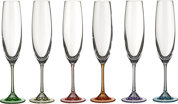 Набор бокалов для шампанского из 6 шт. "barbara / milvus" 250 мл.высота=26 см. CRYSTALITE (669-117)