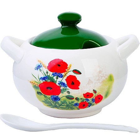 Сахарница с крышкой 375мл с ложкой 3пр Цветущие Маки доломит LR (60282) Сахарница с крышкой 375мл с ложкой 3пр Цветущие Маки доломит LR (60282)