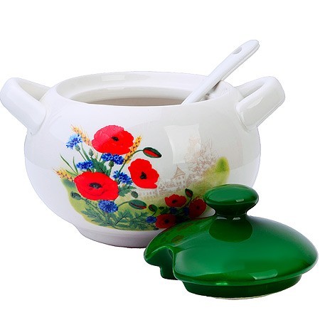 Сахарница с крышкой 375мл с ложкой 3пр Цветущие Маки доломит LR (60282) Сахарница с крышкой 375мл с ложкой 3пр Цветущие Маки доломит LR (60282)