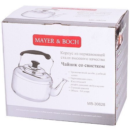 Чайник со свистком 3,0л нерж/ст Mayer&Boch (30628)