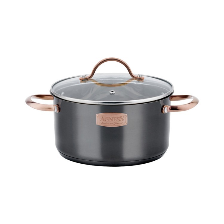 Кастрюля agness со стеклянной крышкой, нерж.сталь, 2,1л 18х9см серия craft collection Agness (914-133) Кастрюля agness со стеклянной крышкой, нерж.сталь, 2,1л 18х9см серия craft collection Agness (914-133)