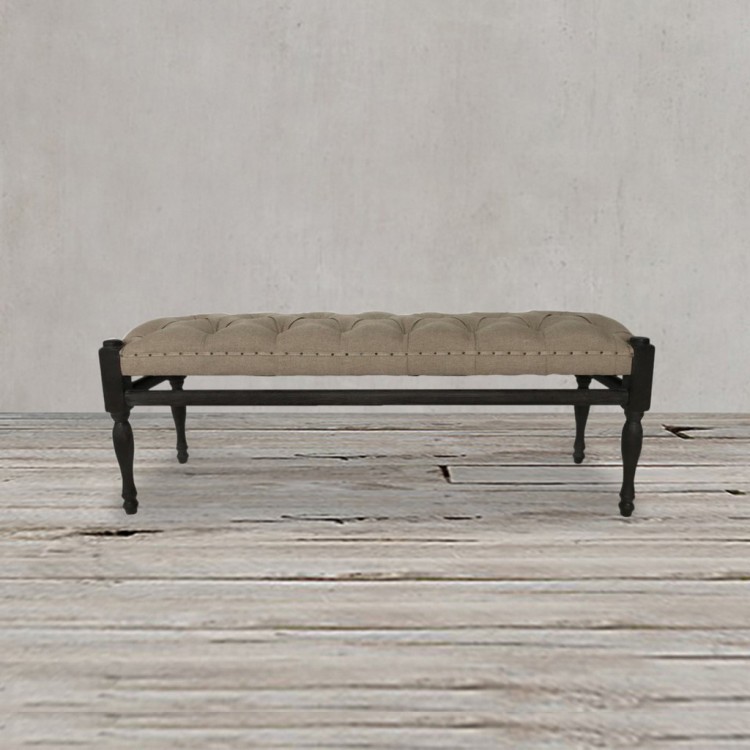 Скамья CH-365NF, каркас массив дуба, обивка лен, Cream, ROOMERS FURNITURE Скамья CH-365NF, каркас массив дуба, обивка лен, Cream, ROOMERS FURNITURE