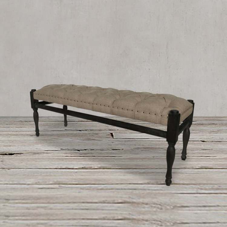 Скамья CH-365NF, каркас массив дуба, обивка лен, Cream, ROOMERS FURNITURE Скамья CH-365NF, каркас массив дуба, обивка лен, Cream, ROOMERS FURNITURE