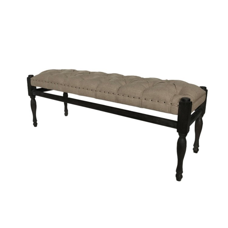 Скамья CH-365NF, каркас массив дуба, обивка лен, Cream, ROOMERS FURNITURE Скамья CH-365NF, каркас массив дуба, обивка лен, Cream, ROOMERS FURNITURE